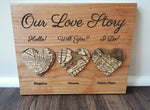 Our Love Story Map Wall Art Sign / Shelf Sitter