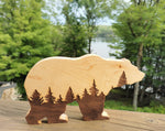 Bear - Woodburned Evergreen Sculpture