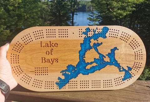 Custom Cribbage Board Game with Resin Inlay Order Page