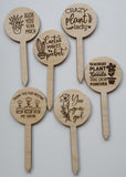 Round Garden Stakes with Sayings